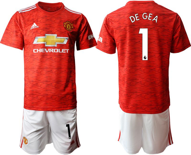 Men 2020-2021 club Manchester United home #1 red Soccer Jerseys